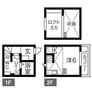 BROWNS(1K/1階)の間取り写真