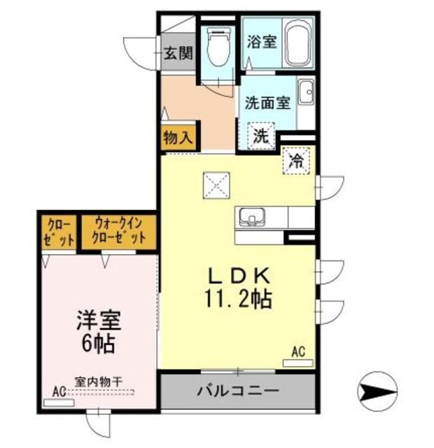 BEAUBELLE(1LDK/1階)の間取り写真