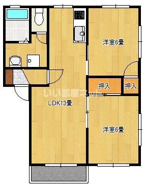 ラ・プランタンA(2LDK/2階)の間取り写真