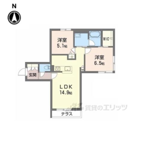 シャーメゾン英和(2LDK/2階)の間取り写真