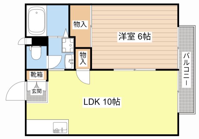 藤岡セントラルハイツ(1LDK/2階)の間取り写真