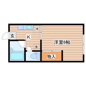 ケントハウス小田原(1K/1階)の間取り写真