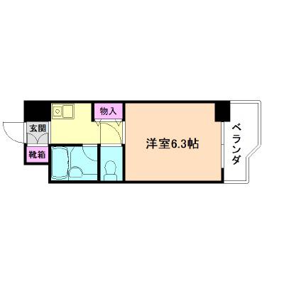 シンセリティ野中(1K/5階)の間取り写真