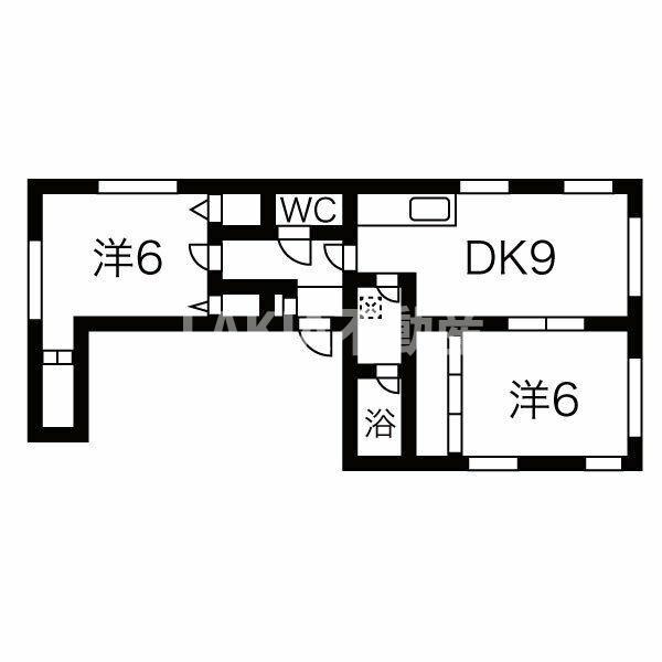 栄伸ビル(2LDK/4階)の間取り写真