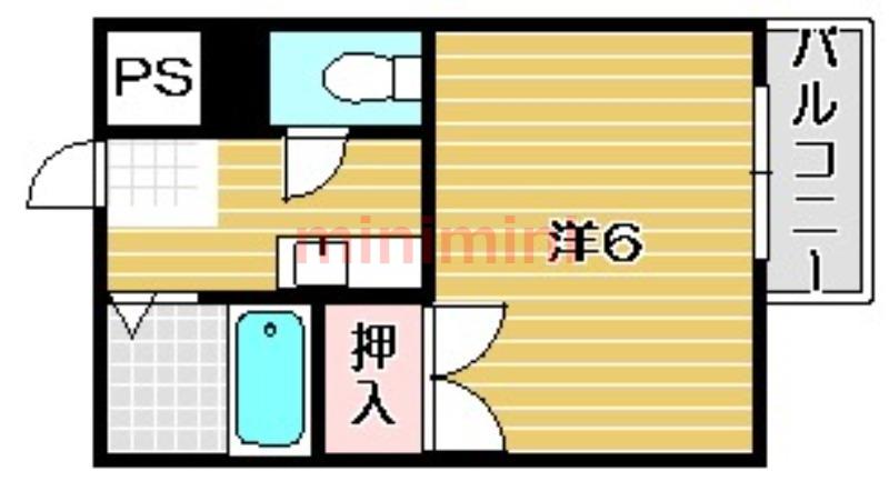 サンパレスエル(1K/3階)の間取り写真