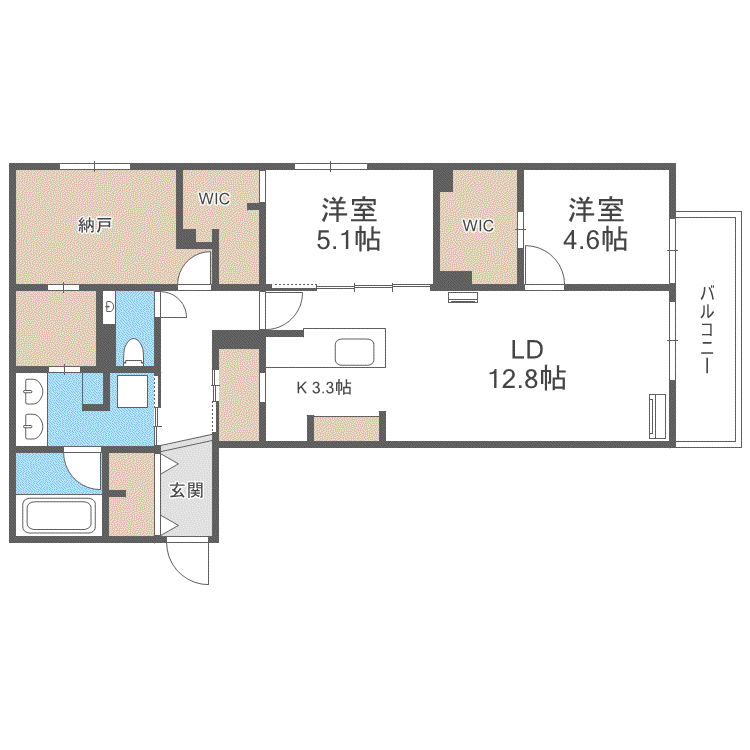 LEIALII511(2SLDK/1階)の間取り写真