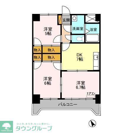 シャトルコトブキ3(3DK/3階)の間取り写真