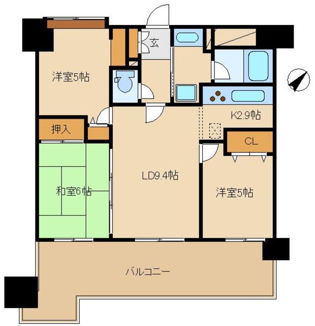 ライオンズガーデン町田駅南(3LDK/2階)の間取り写真