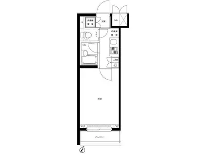 ルーブル中野富士見町伍番館(1K/2階)の間取り写真