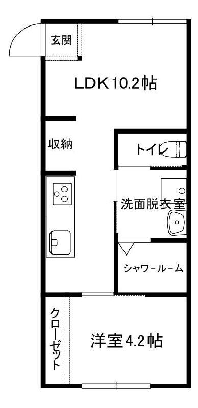 サステナ中居林(1LDK/2階)の間取り写真