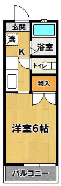 沼尻ハイツA(1K/1階)の間取り写真