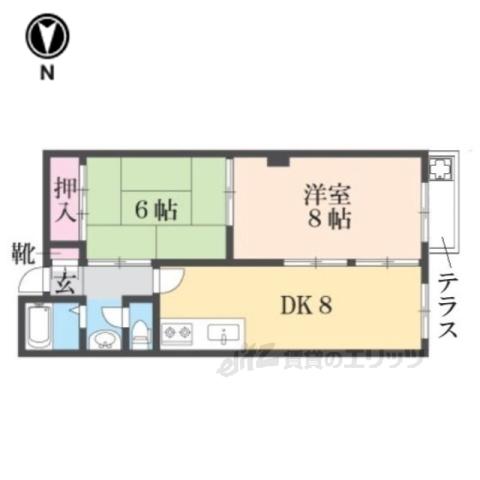 コーポ綿町(2LDK/1階)の間取り写真