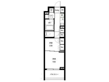 セジョリ高井戸(1DK/3階)の間取り写真