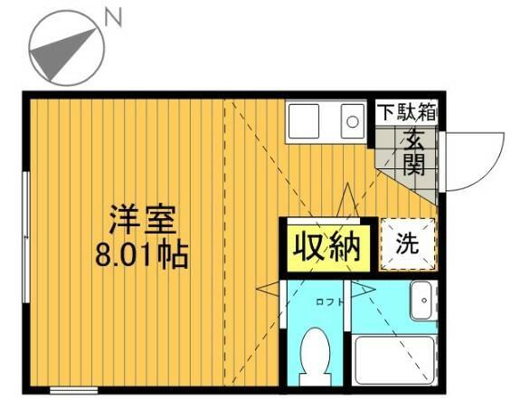 サンヒルズ上星川(ワンルーム/1階)の間取り写真