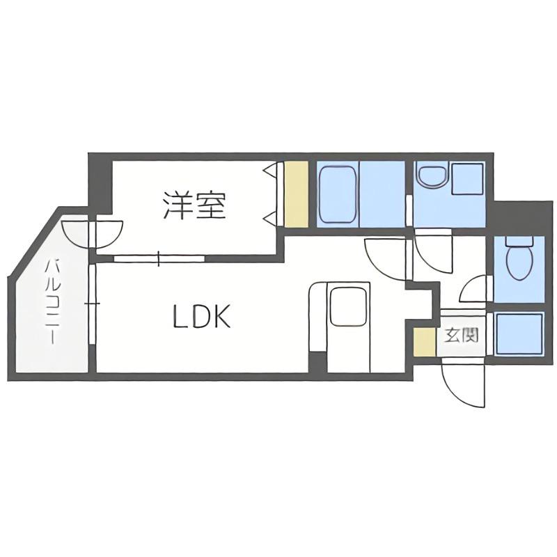 アルファタワー札幌南4条(1LDK/12階)の間取り写真