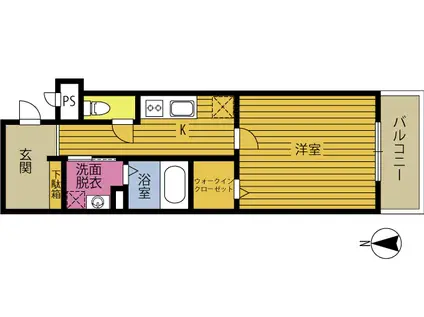 DIA RESTO若草(1K/5階)の間取り写真