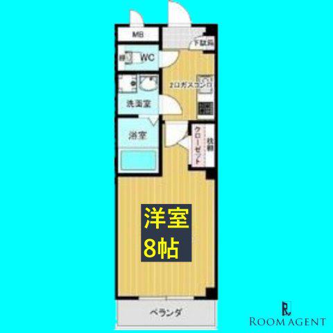 リバーサイド シェル(1K/2階)の間取り写真