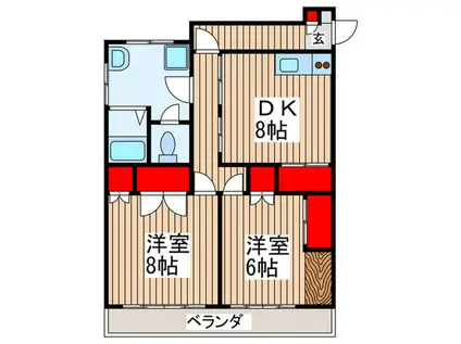 日新ビル(2DK/3階)の間取り写真