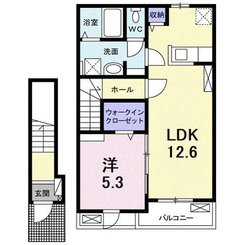 メゾン リアン(1LDK/2階)の間取り写真