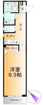 サンピア前原(1K/1階)の間取り写真
