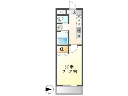 A・CITY中川(1K/3階)の間取り写真