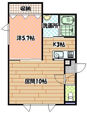 DUCKBILL ASAHIMACHI(1LDK/1階)の間取り写真