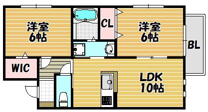 サフラン(2LDK/4階)の間取り写真