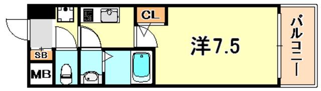 サムティ神戸BENIR(1K/11階)の間取り写真