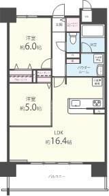 WELINA江坂(2LDK/4階)の間取り写真