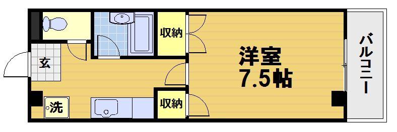 みそのハイツ(1K/2階)の間取り写真