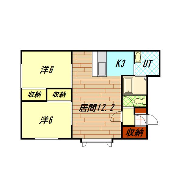 ラフィネ(2LDK/1階)の間取り写真