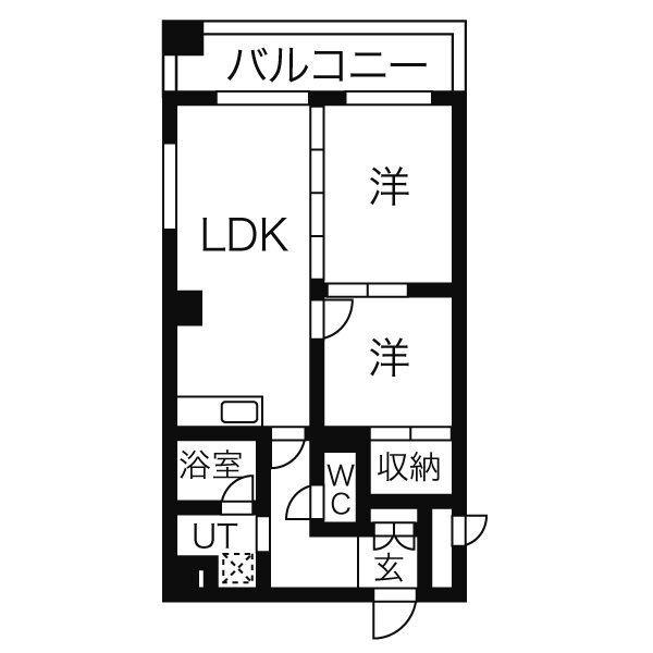 リエス千代田(2LDK/2階)の間取り写真