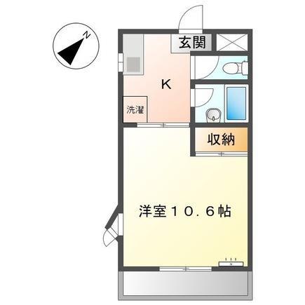 MY LIFE二本木(1K/1階)の間取り写真
