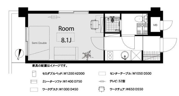 パステルコート神田岩本町(1K/6階)の間取り写真