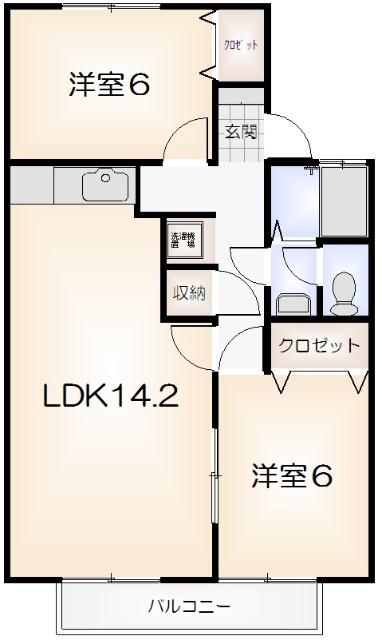 メゾン新浜(2LDK/2階)の間取り写真