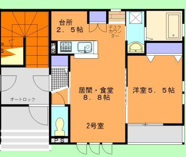 ヴィラ マーレ汐入(1LDK/2階)の間取り写真