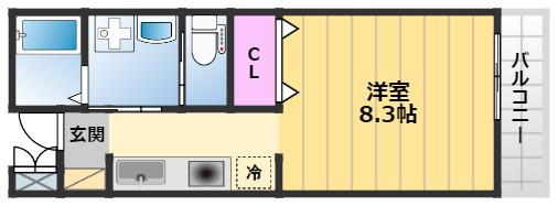 サンビレッジ府中(1K/1階)の間取り写真