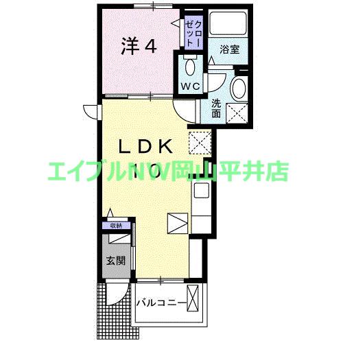 ROYAL GRACE 富田(1LDK/1階)の間取り写真