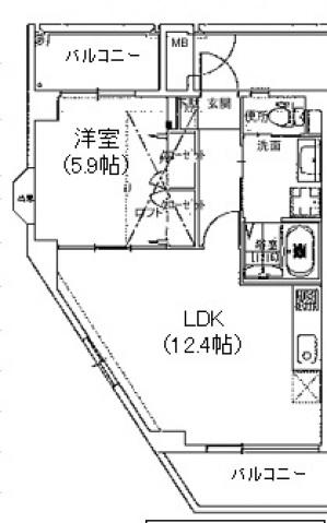 メゾン積(1LDK/2階)の間取り写真