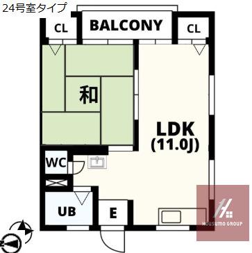 なぎさマンション(1LDK/2階)の間取り写真