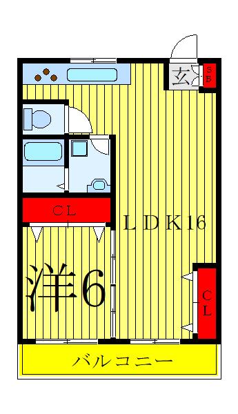 並木コーワハイツ(1LDK/2階)の間取り写真