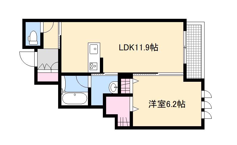 リアン古江(1LDK/2階)の間取り写真