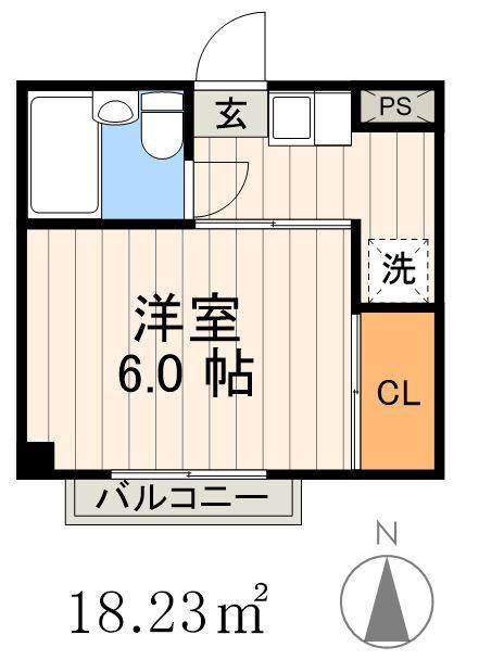 エステート田崎(1K/3階)の間取り写真