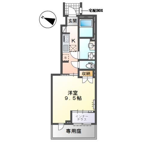 丹波篠山市中野II(1K/1階)の間取り写真