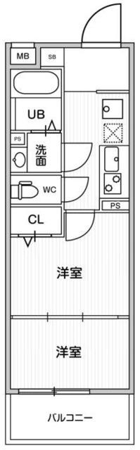 アルティザ葛西(2K/2階)の間取り写真