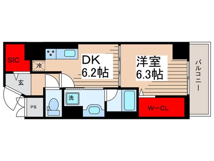 アーク日本橋人形町(1DK/5階)の間取り写真
