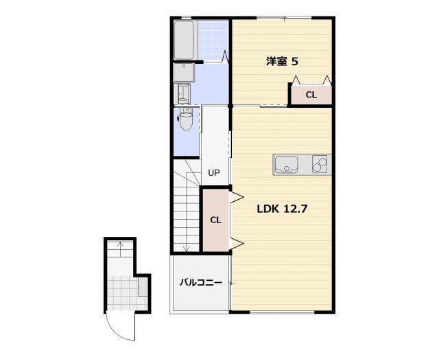 ALBA GRANDE(1LDK/2階)の間取り写真