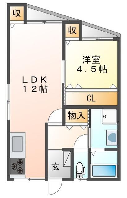 森本マンション(1LDK/3階)の間取り写真