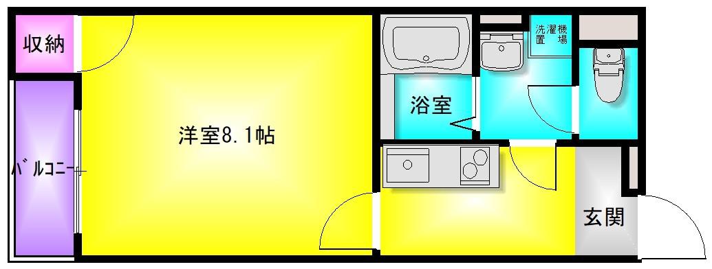 レオネクストアライズ(1K/1階)の間取り写真