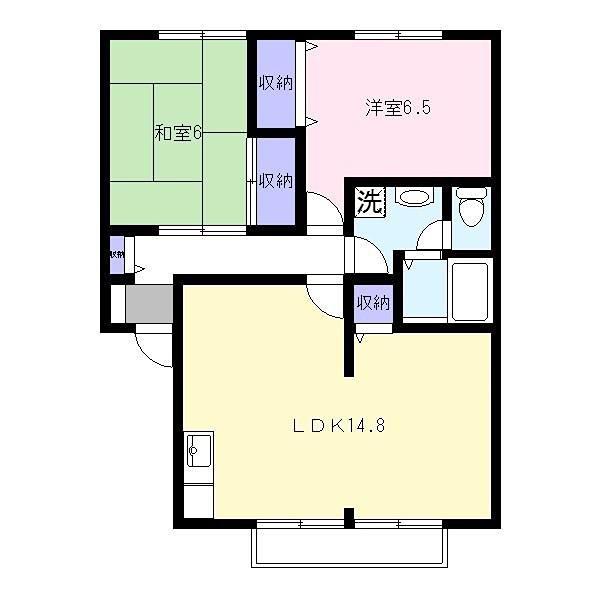 白山ハイツ5(2LDK/1階)の間取り写真